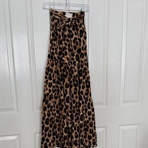 Zara Brown Leopard Print Maxi Skirt
